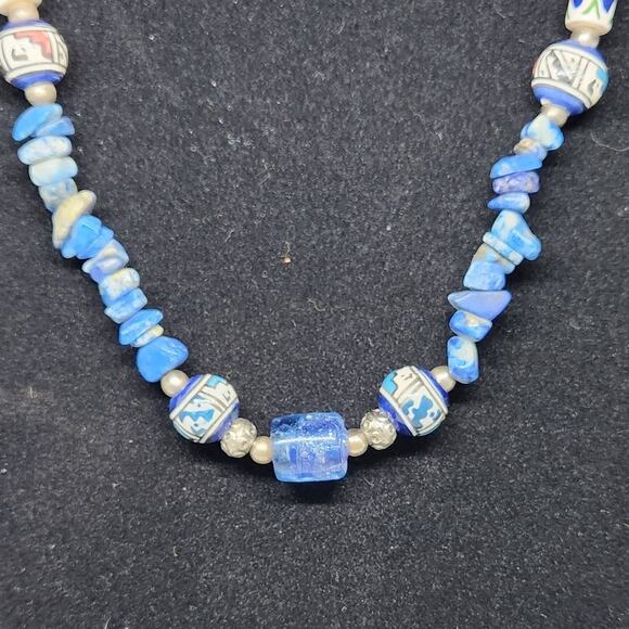 Vintage Native American Inspired Necklace | Hand-Painted Tribal Jewelry - Picture 5 of 5